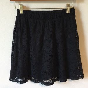 Forever 21 Black Lace Skater Skirt XS